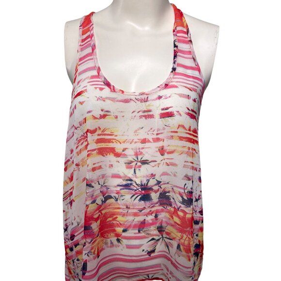 Aeropostale Sexy Sheer Lightweight Sleeveless Racer Tie Back Blouse Size Medium - Picture 10 of 12